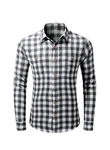 JMIERR Flanellhemd Kariertes Hemd Herren Schwarz/Creme/Dunkelgrau