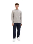 TOM TAILOR Strickpullover COSY CABLE KNIT Grau/Beige/Weiß