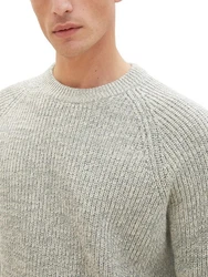 TOM TAILOR Strickpullover TWOTONE KNIT Khaki/Beige