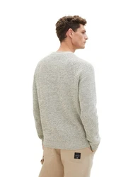 TOM TAILOR Strickpullover TWOTONE KNIT Khaki/Beige
