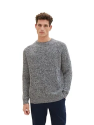 TOM TAILOR Strickpullover TWOTONE KNIT Grau