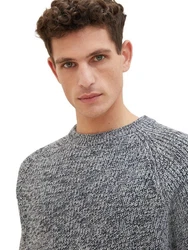 TOM TAILOR Strickpullover TWOTONE KNIT Grau