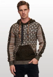 Rusty Neal Kapuzensweatshirt Dunkelgrün/Gelb/Orange/Braun/Khaki/Grau/Mischfarben/Beige