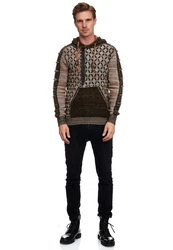Rusty Neal Kapuzensweatshirt Dunkelgrün/Gelb/Orange/Braun/Khaki/Grau/Mischfarben/Beige