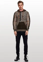 Rusty Neal Kapuzensweatshirt Dunkelgrün/Gelb/Orange/Braun/Khaki/Grau/Mischfarben/Beige