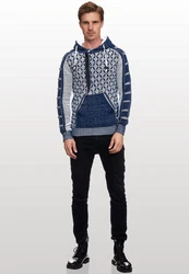 Rusty Neal Kapuzensweatshirt Hellblau/Blau/Grau