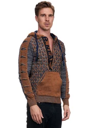 Rusty Neal Kapuzensweatshirt Beige/Orange/Braun/Hellblau