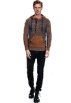 Rusty Neal Kapuzensweatshirt Beige/Orange/Braun/Hellblau
