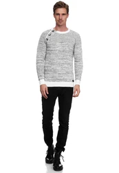 Rusty Neal Strickpullover Grau/Weiß