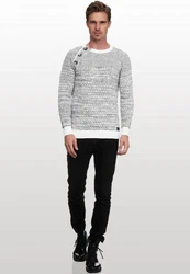Rusty Neal Strickpullover Grau/Weiß