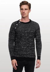 Rusty Neal Strickpullover Schwarz/Dunkelgrau/Grau/Dunkelblau