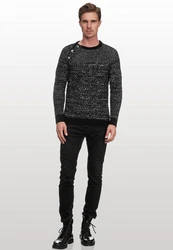 Rusty Neal Strickpullover Schwarz/Dunkelgrau/Grau/Dunkelblau