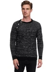 Rusty Neal Strickpullover Schwarz/Dunkelgrau/Grau/Dunkelblau