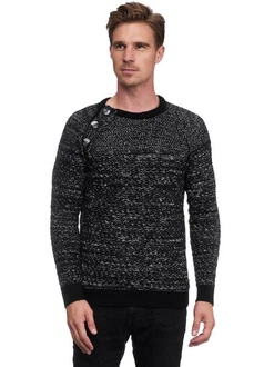 Rusty Neal Strickpullover Schwarz/Dunkelgrau/Grau/Dunkelblau