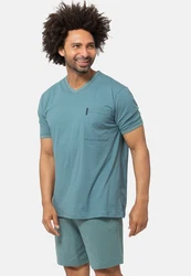 Ammann Pyjama Extra Light Cotton Set Grün/Türkis/Hellblau/Blau