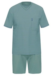 Ammann Pyjama Extra Light Cotton Set Grün/Türkis/Hellblau/Blau