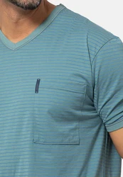 Ammann Pyjama Extra Light Cotton Set Grün/Türkis/Hellblau/Blau