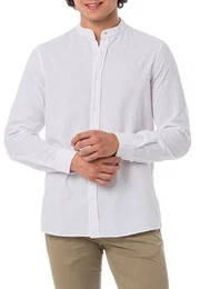Leinenhemd Red Bridge Herren Hemd Freizeithemd Tunik-Straight Wei XXL
