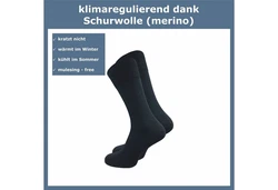 GAWILO Businesssocken für Herren aus Schurwolle Schwarz/Dunkelblau
