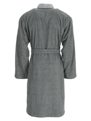 Esprit Herrenbademantel Double Stripe Kimonomantel grau