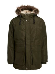 Jack & Jones Outdoorjacke JJDAVID PARKA JACKET Dunkelgrün/Khaki