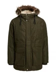 Jack & Jones Outdoorjacke JJDAVID PARKA JACKET Dunkelgrün/Khaki