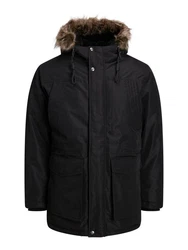 Jack & Jones Outdoorjacke JJDAVID PARKA JACKET Schwarz/Dunkelgrau