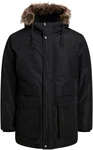 Jack & Jones Outdoorjacke JJDAVID PARKA JACKET Schwarz/Dunkelgrau