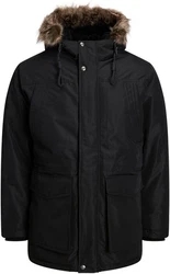 Jack & Jones Outdoorjacke JJDAVID PARKA JACKET Schwarz/Dunkelgrau