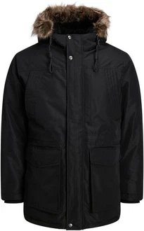 Jack & Jones Outdoorjacke JJDAVID PARKA JACKET Schwarz/Dunkelgrau