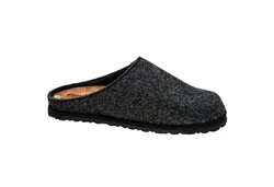 Fischer-Markenschuh Helge Hausschuh Schwarz/Dunkelgrau/Grau