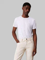 Calvin Klein T-Shirt STRETCH SLIM FIT Weiß/Creme