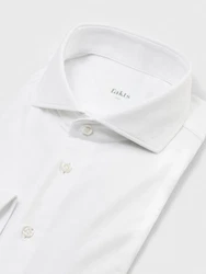 FAKTS Langarmhemd Weiß/Creme/Silber