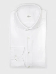FAKTS Langarmhemd Weiß/Creme/Silber