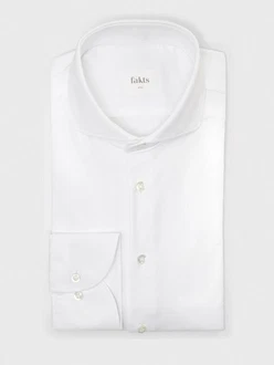 FAKTS Langarmhemd Weiß/Creme/Silber FAKTS Langarmhemd Weiß/Creme/Silber
