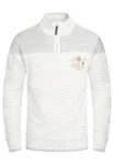 Carisma Strickpullover Herren Troyer (7803) Creme/Grau/Weiß