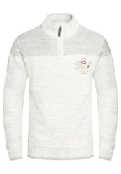 Carisma Strickpullover Herren Troyer (7803) Creme/Grau/Weiß