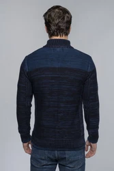 Carisma Strickpullover Herren Troyer (7803) Dunkelblau/Hellblau/Blau