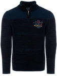 Carisma Strickpullover Herren Troyer (7803) Dunkelblau/Hellblau/Blau