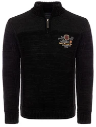 Carisma Strickpullover Herren Troyer (7803) Schwarz