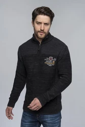 Carisma Strickpullover Herren Troyer (7803) Schwarz