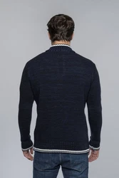 Carisma Strickpullover für Herren Troyer mit Stickerei 7804 Dunkelblau/Blau