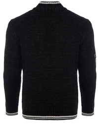 Carisma Strickpullover für Herren Troyer mit Stickerei 7804 Schwarz/Dunkelgrün/Dunkelblau/Hellblau