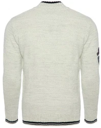 Carisma Strickpullover für Herren Troyer mit Stickerei 7804 Grau/Khaki/Hellgrau/Creme