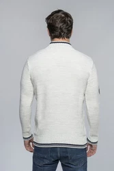 Carisma Strickpullover für Herren Troyer mit Stickerei 7804 Grau/Khaki/Hellgrau/Creme