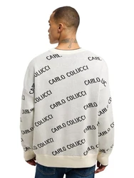 CARLO COLUCCI Rundhalspullover Daves Weiß/Creme/Grau/Beige/Gelb