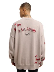 CARLO COLUCCI Rundhalspullover Dellemann Grau/Khaki/Beige/Rot/Hellgrau