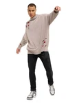 CARLO COLUCCI Rundhalspullover Dellemann Grau/Khaki/Beige/Rot/Hellgrau