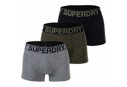 Superdry Herren Boxershorts TRUNK TRIPLE PACK Schwarz/Grau/Grn