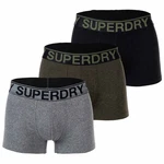 Superdry Herren Boxershorts TRUNK TRIPLE PACK Schwarz/Grau/Grn